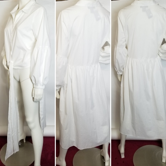 Button Up Tie Waist Blouse - Picture 4 of 7